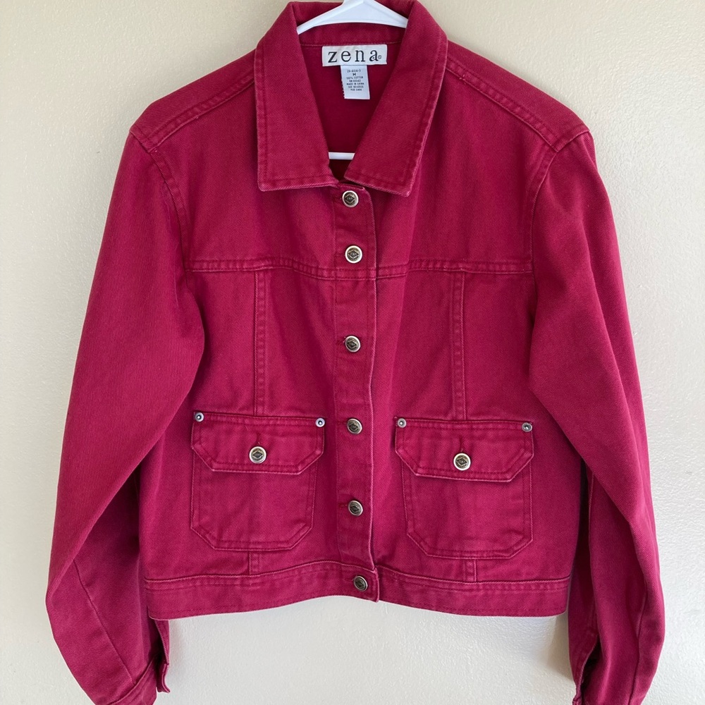 Denim Jacket.  Medium Women’s Classic Style except for beautiful color.  Magenta